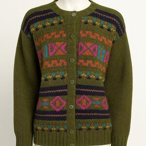 Ivy Hand-Knit Green Vintage Sweater – Size L – Vintage